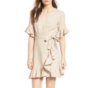 Wayf polka dot wrap dress